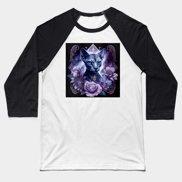 Sultry Sphynx Baseball T-Shirt by Enchanted Reverie